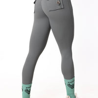 Phoenix Arise Ash Gray High Waist Cargo Scrunch Pocket Leggings