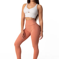 Phoenix Arise Coral High Waist Cargo Scrunch Pocket Leggings