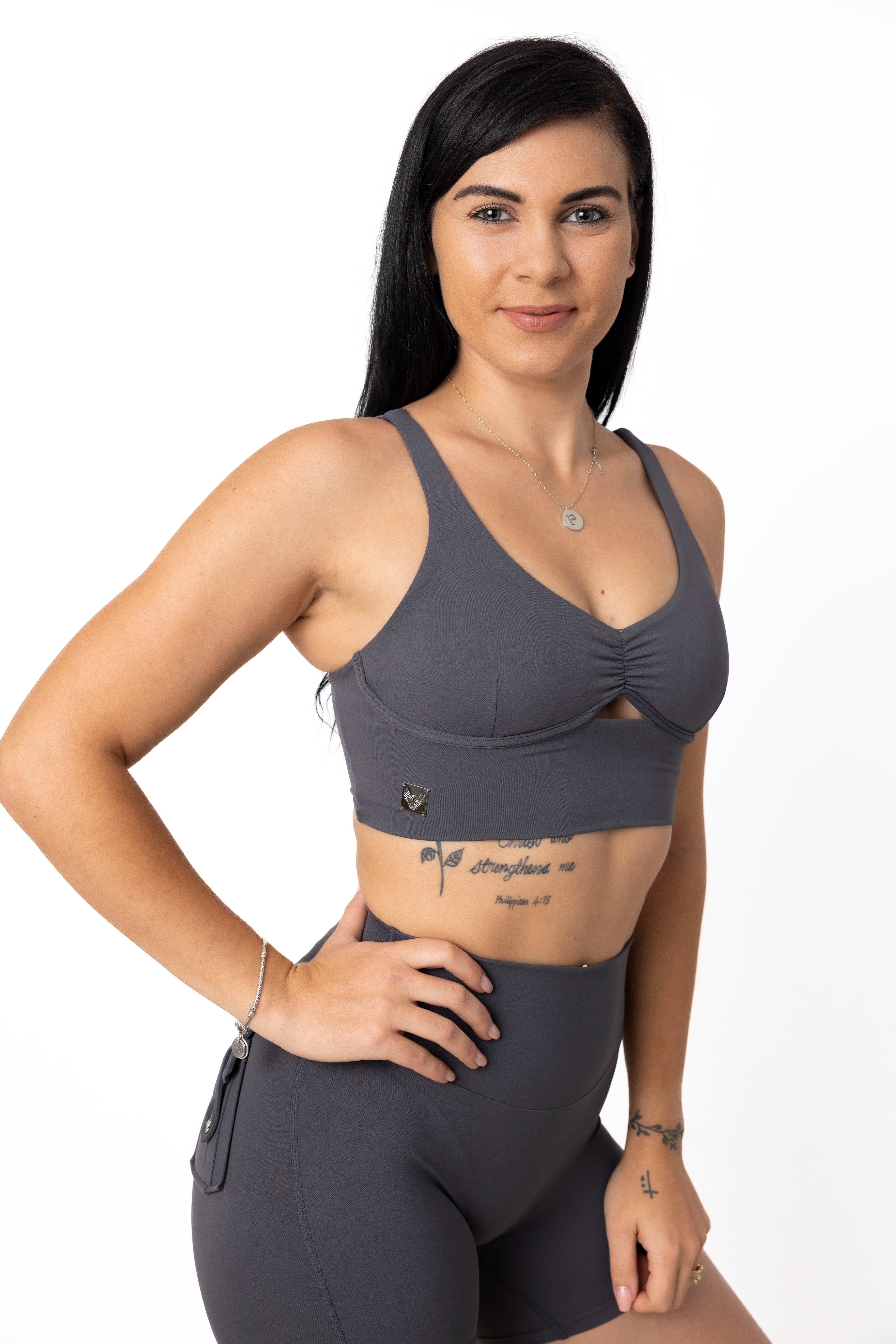 Phoenix Arise Charcoal Sports Bra