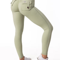 Phoenix Arise Soft Mint High Waist Cargo Scrunch Pocket Leggings
