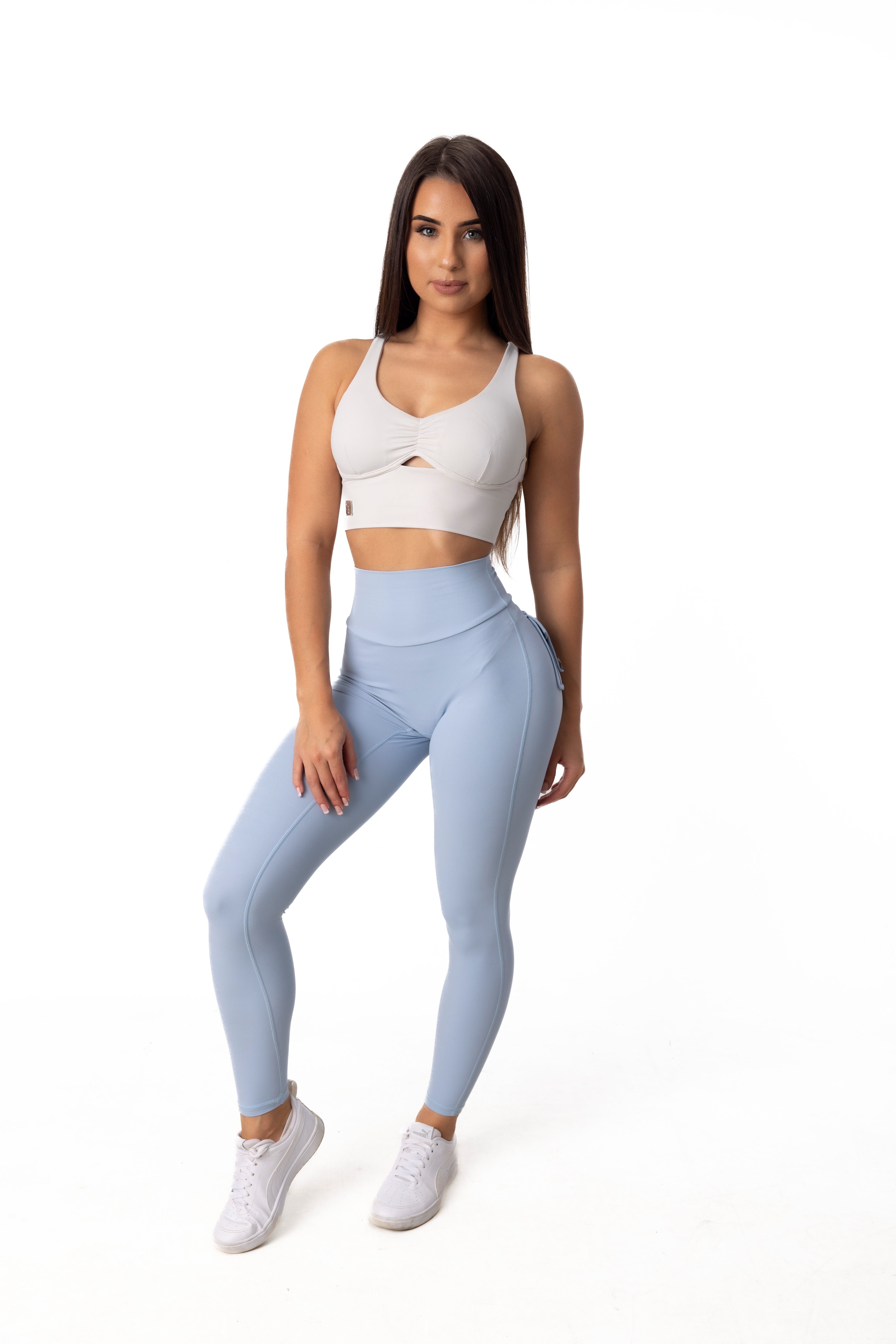 Phoenix Arise Sky Blue High Waist Cargo Scrunch Pocket Leggings