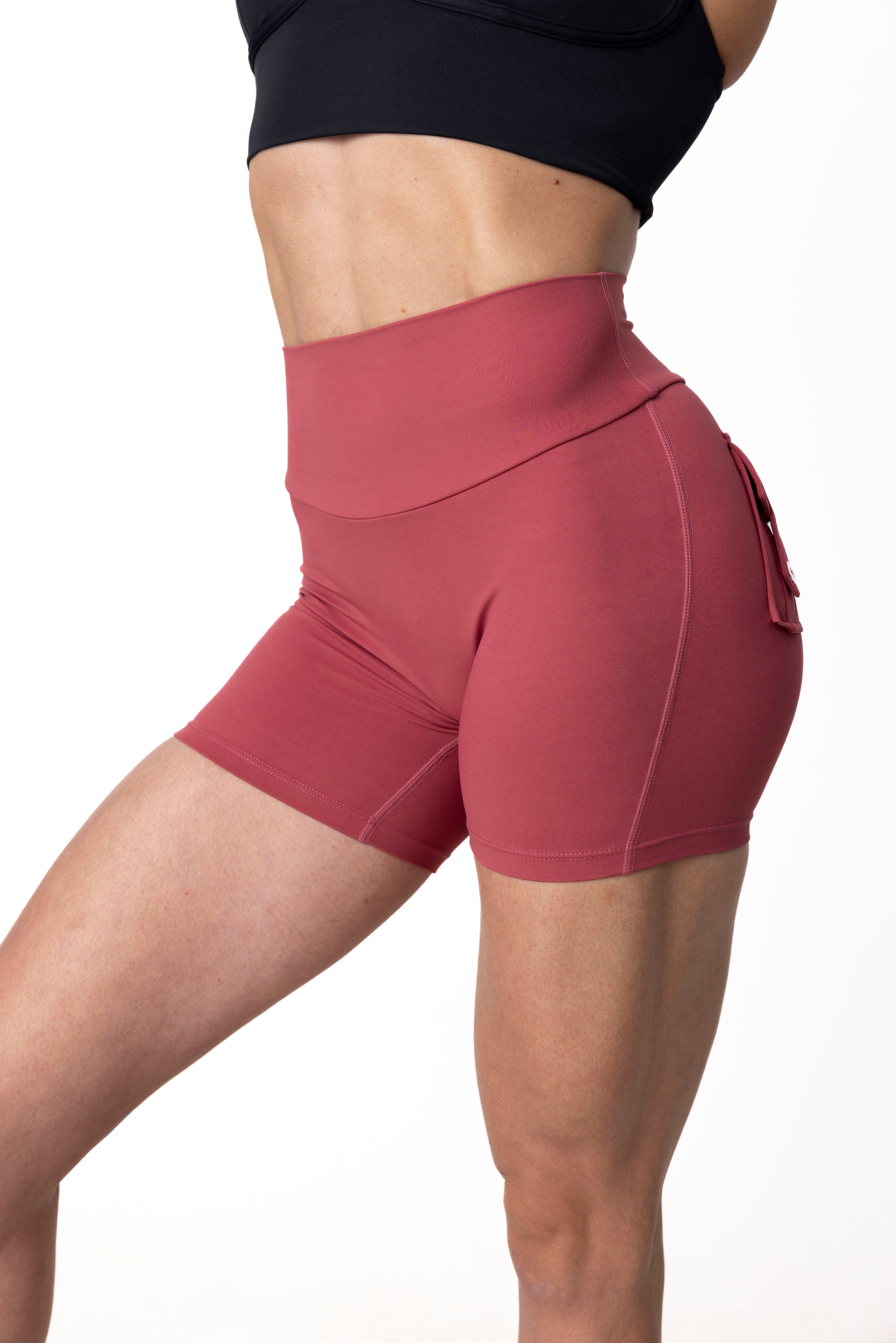 Phoenix Arise Orchid Red Cargo Scrunch Pocket Shorts