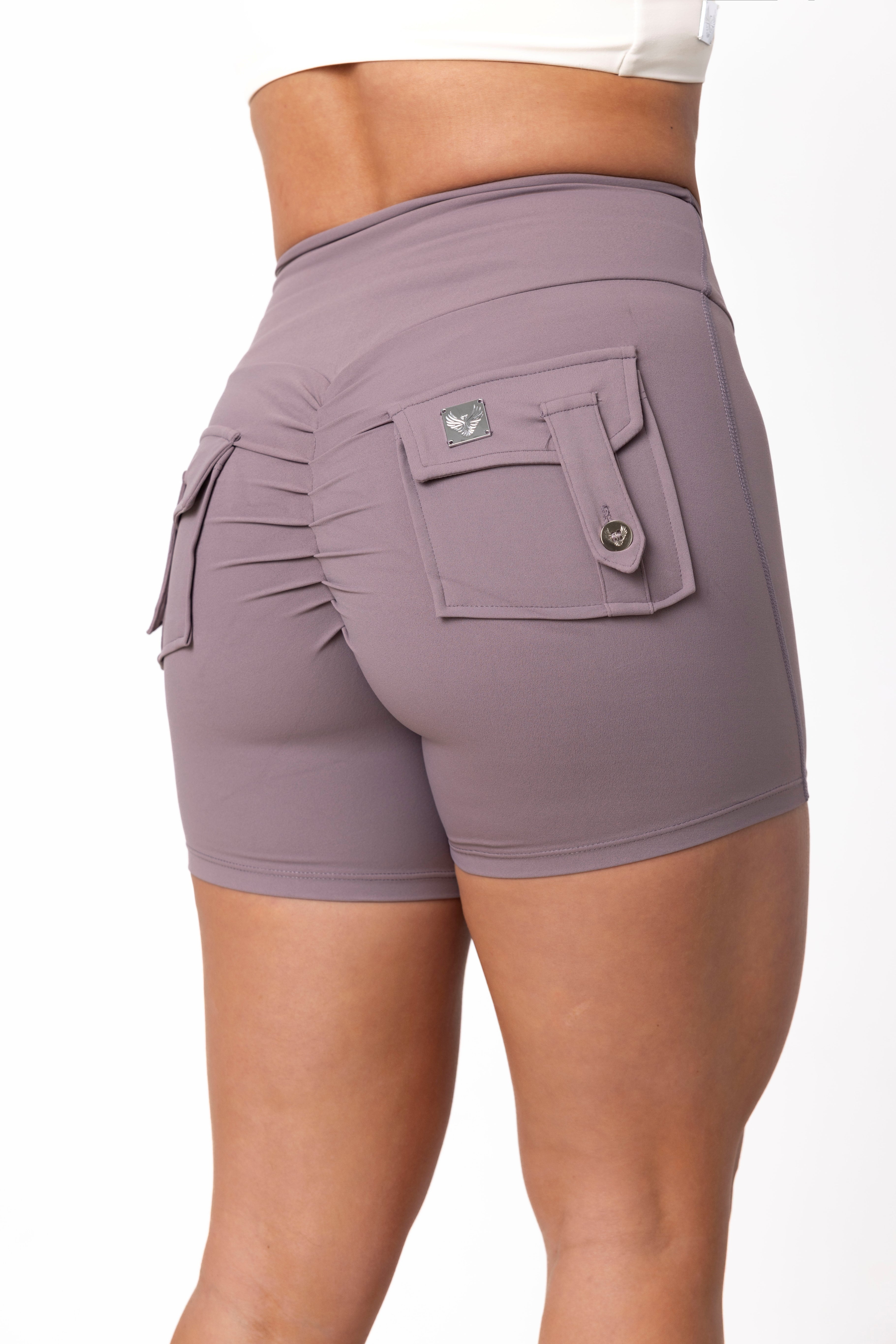 Phoenix Arise Royalty Cargo Scrunch Pocket Shorts