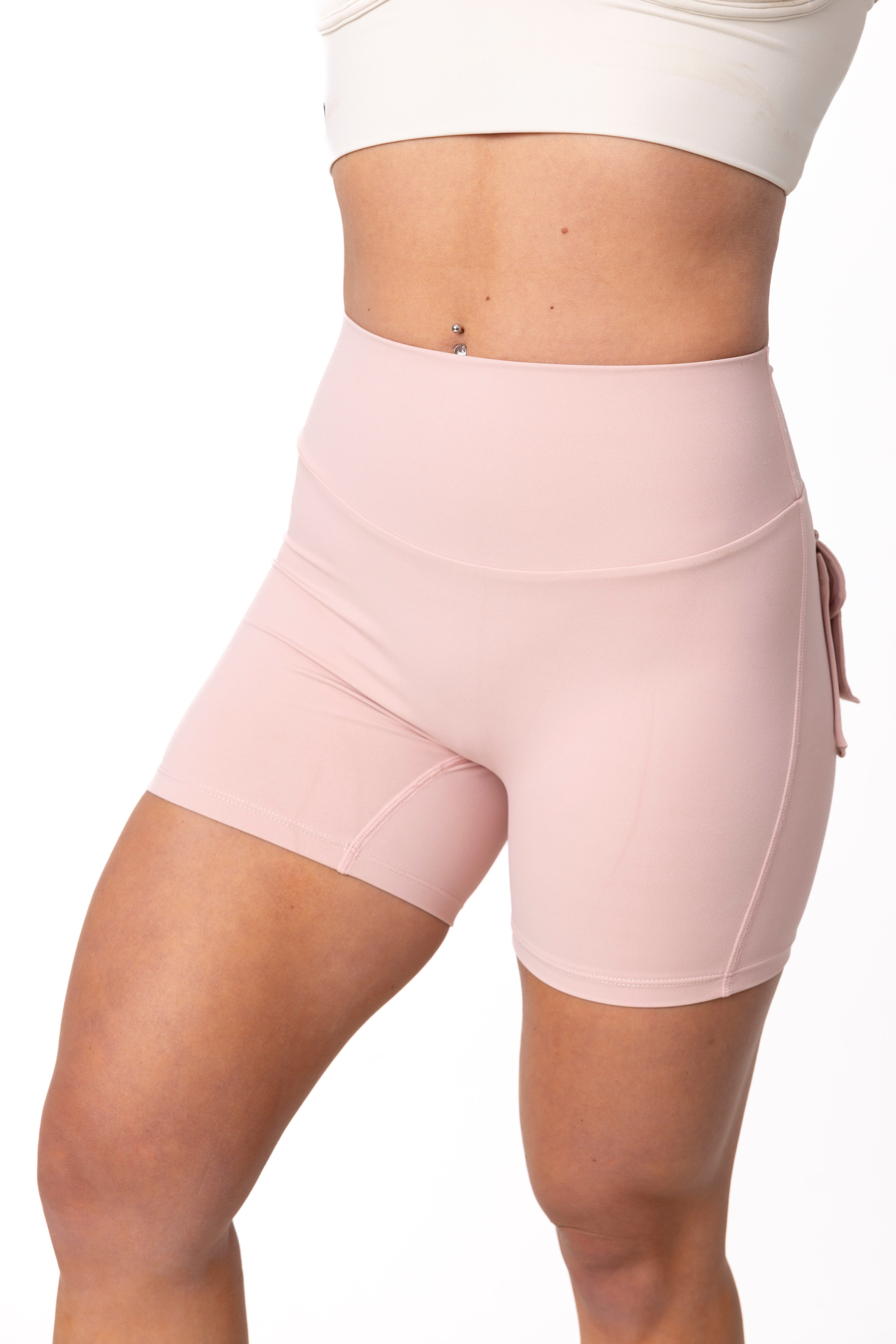 Phoenix Arise Rose Pink Cargo Scrunch Pocket Shorts