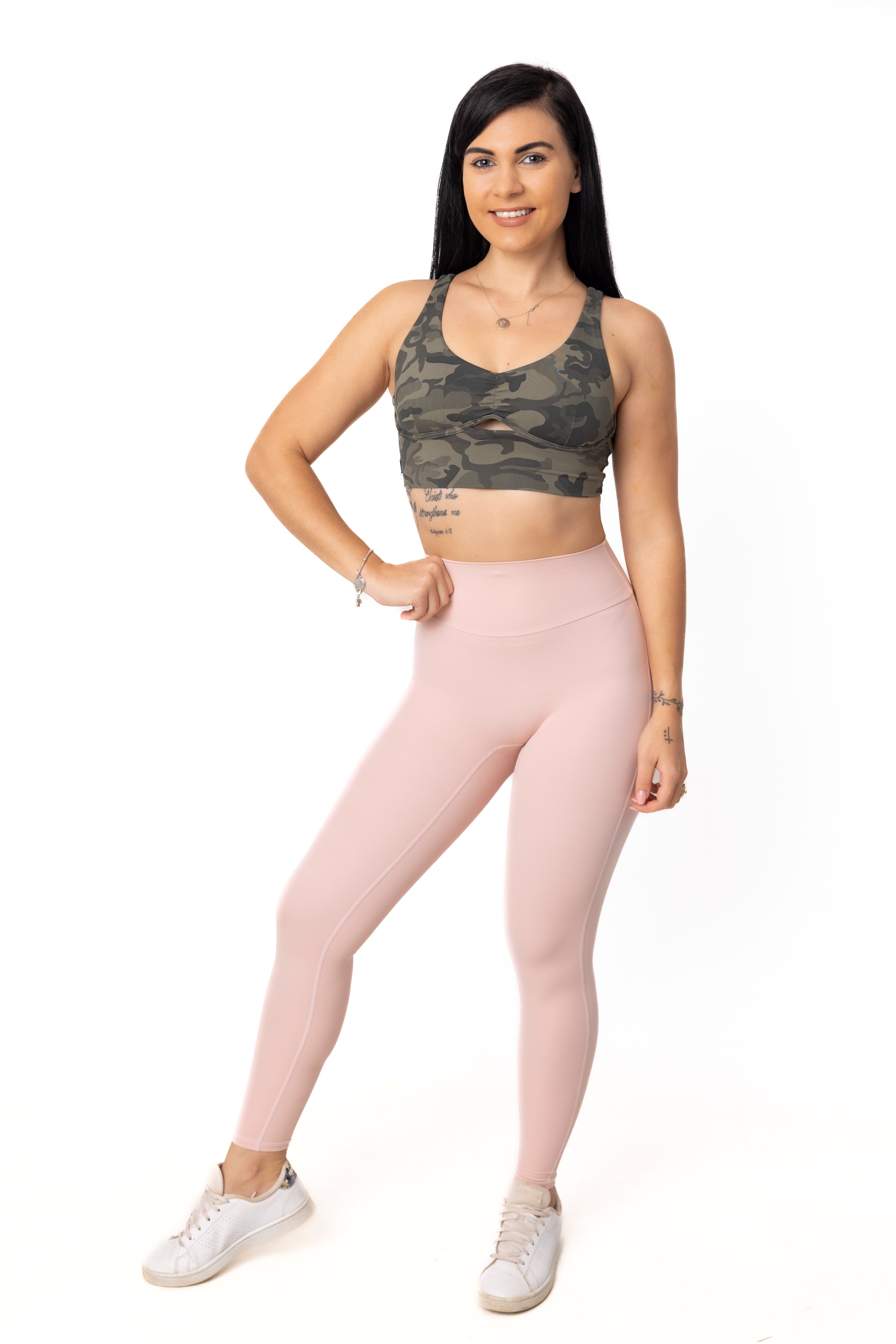 Phoenix Arise Rose Pink High Waist Cargo Scrunch Pocket Leggings