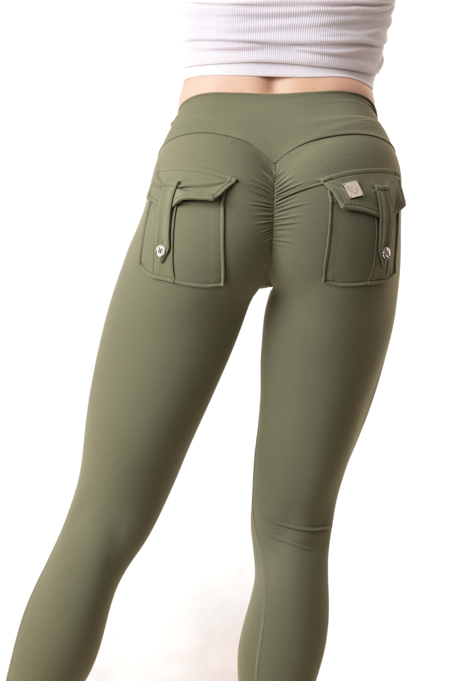 Phoenix Arise Huntress Green Mid Waist Leggings | Premium Active Design Wear