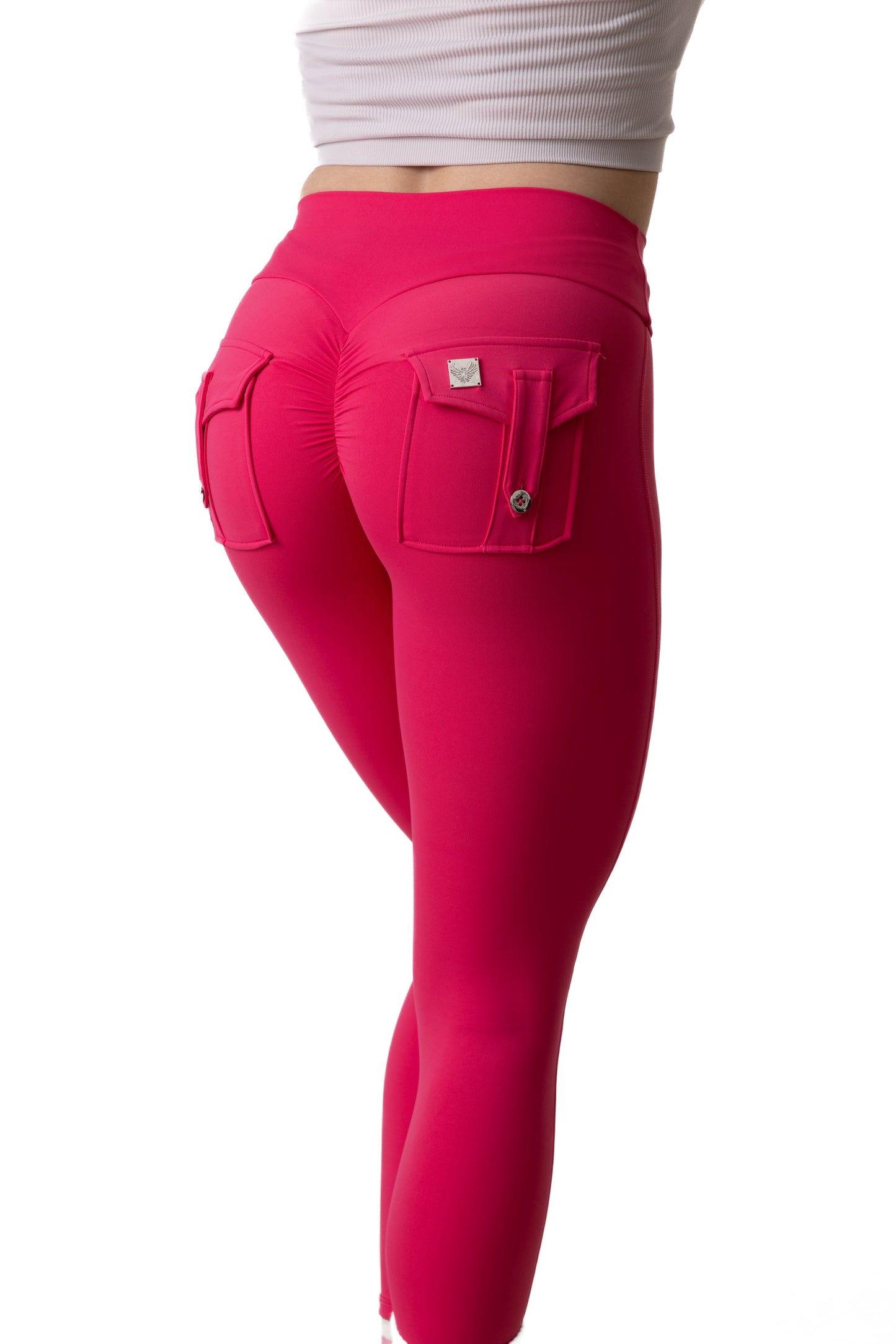 Phoenix Arise Azalea Pink Mid Waist Leggings | Premium Active Design Wear