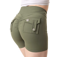 Phoenix Arise Huntress Green Cargo Scrunch Pocket Shorts