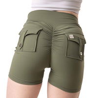 Phoenix Arise Huntress Green Cargo Scrunch Pocket Shorts