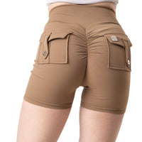 Phoenix Arise Café Latte Cargo Scrunch Pocket Shorts