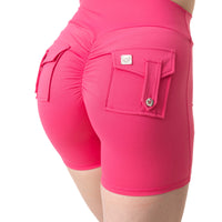 Phoenix Arise Azalea Pink Cargo Scrunch Pocket Shorts